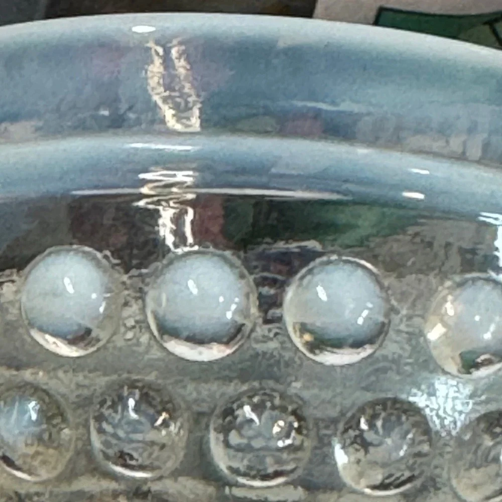 Vintage Clear Glass Pedestal Dessert Bowl Compote‎ Dish Hobnail Design